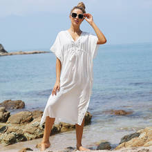 2022 New Beach Cover Ups Loose Rayon Sunscreen Swimwear Coverup Holiday Robes White Bikini Mujer Vestidos Swimsuit Bathing Suits 2024 - buy cheap