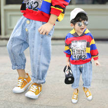Hip Hop Jeans Boys Loose Harem Pants Cotton Casual Denim Pants Blue Kid Toddler Baby Boys Jeans Adolescent Childrens Clothing 14 2024 - buy cheap