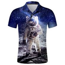 Polo de manga corta con estampado 3D para hombre y niño, sudaderas con astronauta, ropa de calle de moda, Hip-Hop, Harajuku, informal 2024 - compra barato