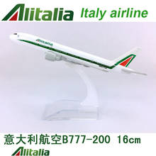 16cm 1:400 B777-200 modelo alitalia itália avião com base de liga avião avião collectible exibição brinquedo modelo coleção 2024 - compre barato