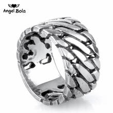 Drop Shipping Hot Sale Finger Art Retro Titanium Stainless Steel Buddha Ring Punk Biker Jewelry Wide Chain Ring Bud-0118 2024 - buy cheap