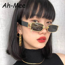 Rectangle Sunglasses Women Hip Hop Steampunk Sun Glasses Punk Metal Iron Hoop Square Eyeglasses UV400 Oculos 2024 - купить недорого