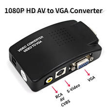 Композитный конвертер RCA AV S-Video в VGA, адаптер для ПК, ТВ, Mac, Lcd 2024 - купить недорого