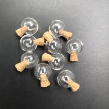 30 pces 14mm vazio globo de vidro bola vidro orb lightbulb com cortiça encantos pingentes frascos de vidro desejo garrafas bolas de vidro orbs presentes 2024 - compre barato