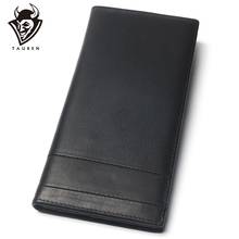 Men Black Multiple Stitching Styles 100% Genuine Leather Wallet Men's Long Credit Card Travel Hand Purse For 2024 - buy cheap