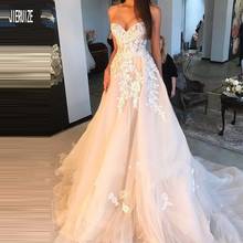 JIERUIZE A line Sweetheart Wedding Dresses Flowers  Lace Up Back Tull  Beach Boho Bridal Gowns Long robes de mariée 2024 - buy cheap