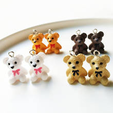 10pcs Lovely 3D Bear Resin Charms Pendant Findings Diy For Jewelry Making Small Bear Keychain Necklace Crafts Handmade Accessory 2024 - buy cheap