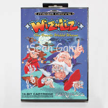 Cartão de jogo md de 16 bits, capa com caixa de varejo para sega mega drive, wizncobertura 2024 - compre barato