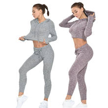 Women Seamless Yoga Set Fitness Sports Suits Gym Clothing Long Sleeve Crop Top Shirts High Waist Running Leggings Work Out Pants 2024 - buy cheap