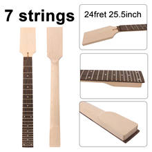 7string 24Fret 25.5inch Electric Guitar Neck Maple+Rosewood fretboard Lock up Hand-made Unfinished 2024 - buy cheap