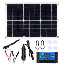 Panel Solar de 100W, Kit de cargador de batería de 12V, controlador de 50A para caravana, furgoneta, barco, USB Dual 2024 - compra barato