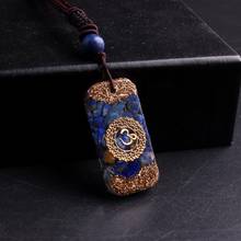 Collar de meditación curativa para mujer, colgante de lapislázuli de piedra Natural, amuleto de péndulo de energía orgona para radiestesia 2024 - compra barato