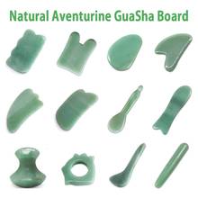 Natural Aventurine Jade Scraping Board Massager Body Face Relaxation Jade Roller Guasha Kit Massage Guasha Tool 2024 - buy cheap