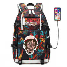 Anime Stranger Things USB backpack schoolbag casual backpack teenagers Men women's Student School Bags travel Laptop Bags 2024 - buy cheap