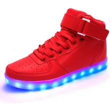 Sapatos infantis com luz de led colorida, tênis luminosos recarregáveis via usb para crianças, sapatos casuais para meninos e meninas, em oferta, 2018 2024 - compre barato