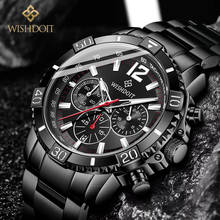 Wishdoit relógio masculino de marca luxuosa com cronógrafo, relógio esportivo e de lazer para homens, em aço inoxidável luminoso e à prova d'água, 2021 2024 - compre barato