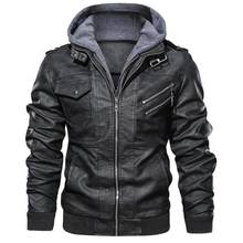 Mens Leather Jackets Winter Motorcycle Pu Biker European Windbreaker Genuine Autumn Warm Slim Male Hooded Coats Manteau Saco 2024 - buy cheap