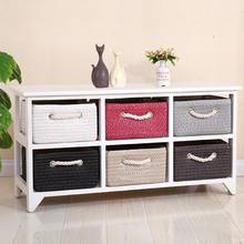 Solid wood white rattan bedside table simple drawer type garden storage storage small cabinet bedroom corner cabinet 2024 - buy cheap