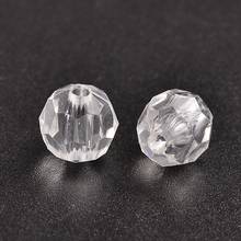 Jewelry Beads Round Shaped Transparent Acrylic Faceted Beads,  Clear,  6mm in diameter,  hole: 1.5mm 2024 - buy cheap