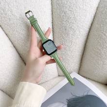Laço de couro superior para apple watch band 42mm 38mm 40mm 44mm para iwatch correia série 1 2 3 4 5 6 se esportes fivela 2024 - compre barato