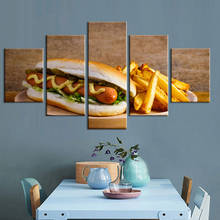 Modular Pictures Wall Art HD Prints Food 5 Pieces Bread Snacks Canvas Painting Restaurant Office Home Decoration Artwork Poster 2024 - buy cheap