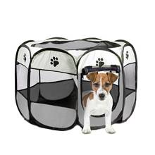 Клетка для животных Портативный забор для палаток для домашних животных складной собачий домик клетка кошка палатка манеж щенок восьмиугольный забор простой в эксплуатации больших собак дом 2024 - купить недорого