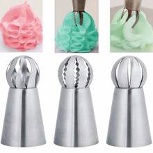 3PCS Cupcake Stainless Steel Sphere Ball Shape Icing Piping Nozzles Pastry Cream Tips Flower Torch Pastry Tube Decoration 2024 - buy cheap