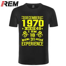 Rem dezembro 1970 anos camisa masculina manga curta camiseta estampa casual moda 1970 2024 - compre barato