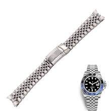 Rolamy-eslabones de tornillo de extremo curvo sólido de acero 316L, 20mm, alta calidad, cierre deslizante, correa de reloj de lujo para Rolex GMT Master II 2024 - compra barato