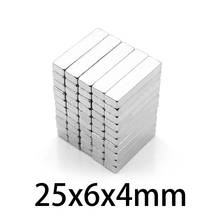 5-50pcs 25x6x4mm N35 Strong Square NdFeB Rare Earth Magnet 25*6*4mm Neodymium Magnets 25mmx6mmx4mm 2024 - buy cheap