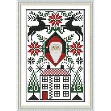 Joy Sunday Santa Claus Handmade Cross Stitch Kit 14CT DMC Cross Stitch Printed Canvas Needlework Set Christmas Home Decoration 2024 - buy cheap