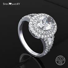 Женское кольцо для помолвки Shipei, овальное кольцо из 100% стерлингового серебра 925 пробы с сапфиром и рубинами, Подарок на годовщину 2024 - купить недорого