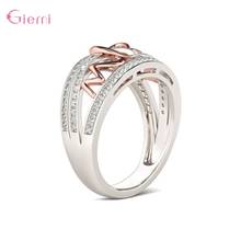 New Cute Simple Heart Crystal Rings for Women Wedding Engagement Finger Rings 925 Sterling Silver Charm Statement Jewelry Gift 2024 - buy cheap
