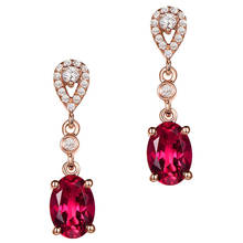 Rubi pequeno pedras preciosas gota balançar brincos para mulher 18k rosa cor de ouro vermelho cristal zircão diamantes moda jóias pendientes 2024 - compre barato