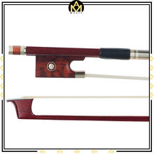 Arco de violín redondo, accesorio de madera de brasil de tamaño 4/4, con rana de Snakewood, crin blanco, bien equilibrado, 4/4 2024 - compra barato