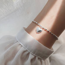 Hot Sale  Sterling plata Peach Love Heart Shaped Bracelet for Women Wedding Jewelry Pulseira Girlfriend Gift Drop shipping 2024 - buy cheap