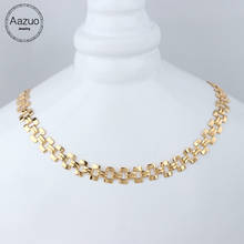 Aazuo Fashion Hot sale Instagram Stype 18K Orignal Yellow Gold Width Chain Necklace Gifted for Women  Au750 2024 - buy cheap