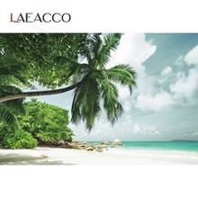 Laeacco Summer Tropical Plams Tree Beach Scenic Photo Shoot Home Decor Backdrop For Photography Photo Background Photo Studio 2024 - buy cheap
