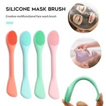 Double Head Silicone Wash Face Silicone Brush Exfoliating Nose Clean Blackhead Remove Brush DIY Mask Stirring Rod Skin Care Tool 2024 - buy cheap