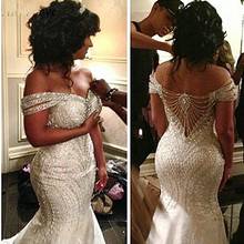 Dubai Long Bridal Gowns Crystals Mermaid robe de mariee vestido de noiva casamento Romantic Bridal Dress gelinlik Off Shoulder 2024 - buy cheap
