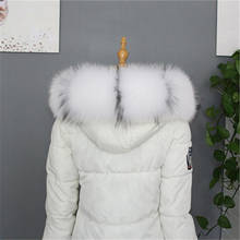 100% Real Fox Fur Collar Winter Women Natural Fluffy Fur Gray Collar Real Fur Shawl Fur Scarf  Women Luxury 2024 - buy cheap