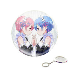 LLavero de Anime Re:Life in a different world from zero, con espejos de maquillaje para mochila/accesorios de bolsa o colección 2024 - compra barato