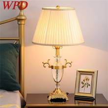 WPD Crystal Table Lamp Brass Desk Light Modern Fabric Decorative For Home Living Room Bedroom Office Hotel 2024 - buy cheap