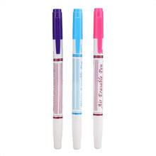 Caneta marcador de tecido 3 tamanhos, azul, roxo, rosa, à prova d'água apagável, caneta de queima automática aa7222 2024 - compre barato
