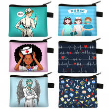 Cartoon Angel Nurse Doctor with Wings Coin Purse Women Wallet Girls Hospital Card and Keys Holder Coin Bag Small Coin Bags 2024 - buy cheap