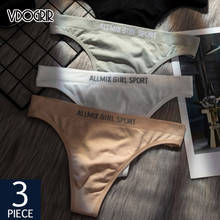 VDOGRIR 3Pcs/lot Sexy Women Cotton Panties Letter Sport G-string Thongs Underwear Seamless Mid Rise Panty Soft Lady Lingerie 2024 - buy cheap