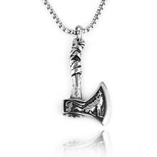 Norse Viking Celtic Fenrir Wolf Axe Necklace Men's Jewelry Gift 2024 - buy cheap