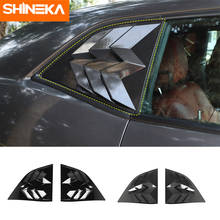 SHINEKA ABS Carbon fiber Car Rear Window Blind Shades Louver Vent Window Decoration Cover Stickers For Dodge Challenger 2010+ 2024 - buy cheap