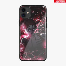 Akaza kimetsu não yaiba demônio slayer silicone macio caso do telefone de vidro capa escudo para o iphone 6s 7 8 plus x xr xs 11 pro max 2024 - compre barato