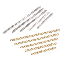 Pandahall 100pcs 304 Stainless Steel Chain Extenders Curb Chain Twisted Chain for Jewelry Making DIY Supplies 40/50/60/70/80mm 2024 - buy cheap